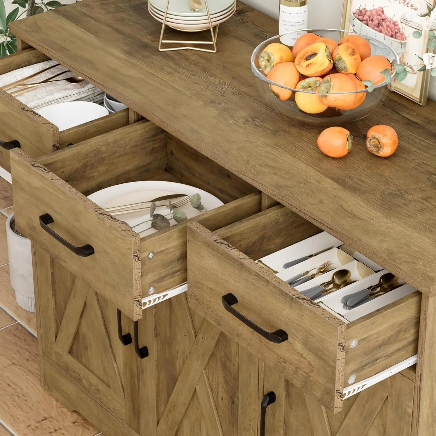 Haven Ridge Heritage Farmhouse Sideboard Buffet Cabinet