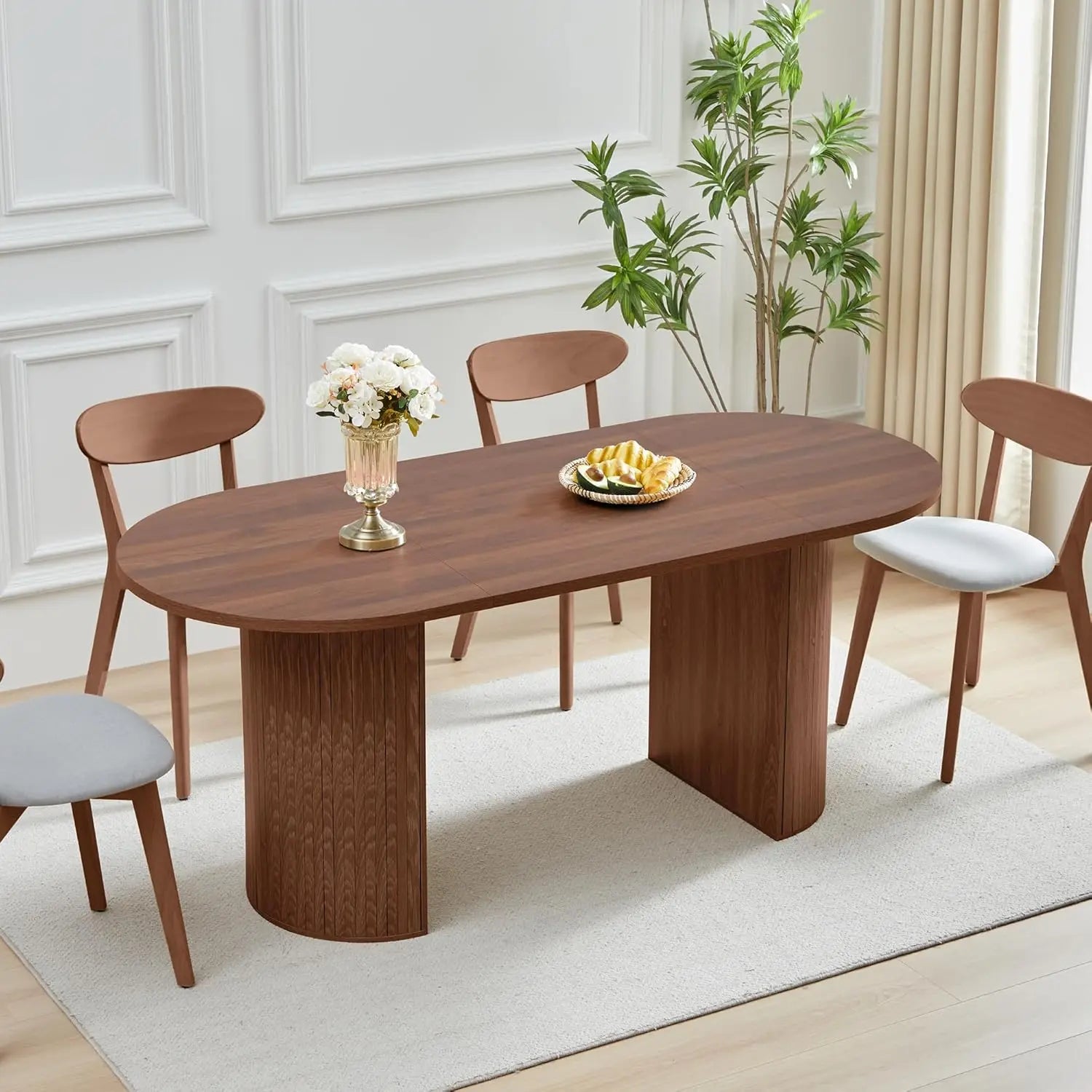Heritage Ridge Oval Farmhouse Dining Table – 70.8 Inch