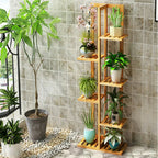 Vertical Bamboo Plant Stand – 5/6 Tier Indoor & Outdoor Display Shelf