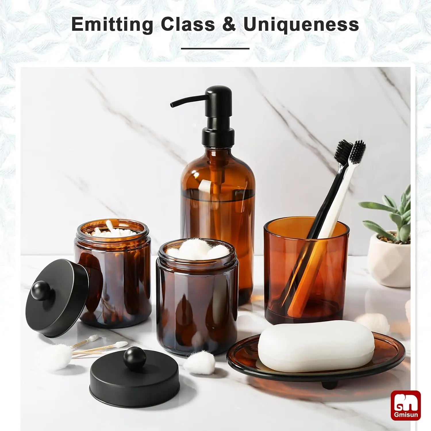 Amber Haven Rustic Bathroom Accessory Set