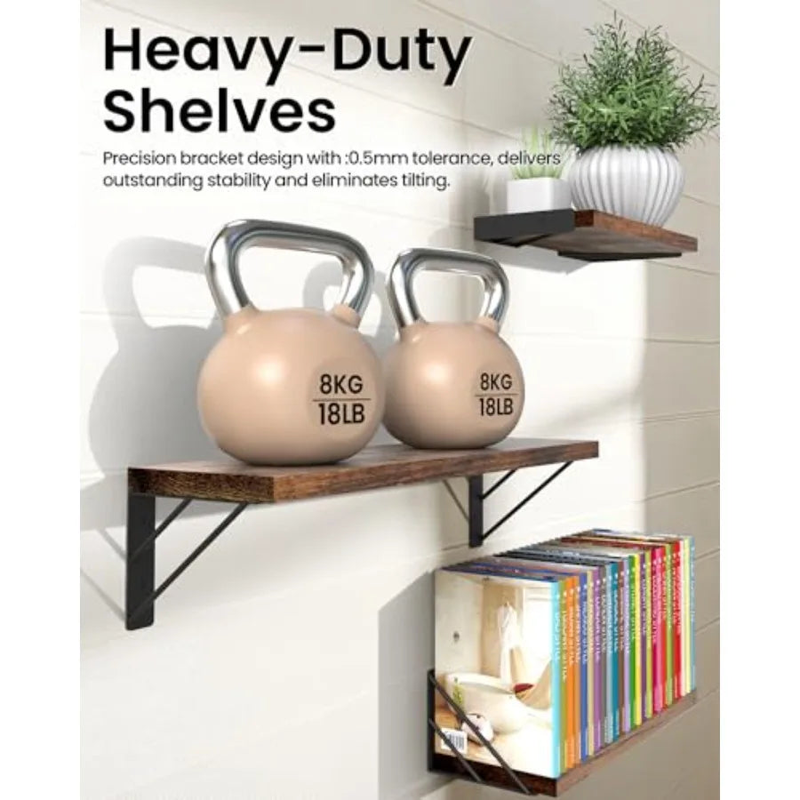 Heritage Rustic Wall Shelf Collection – Triple Tier Floating Display Shelf
