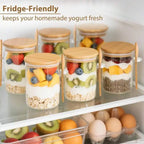 PurePantry 4-Piece Glass Food Storage Jar Set with Bamboo Lids & Spoons