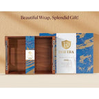 Acacia Wood Serving Tray with Metal Handles