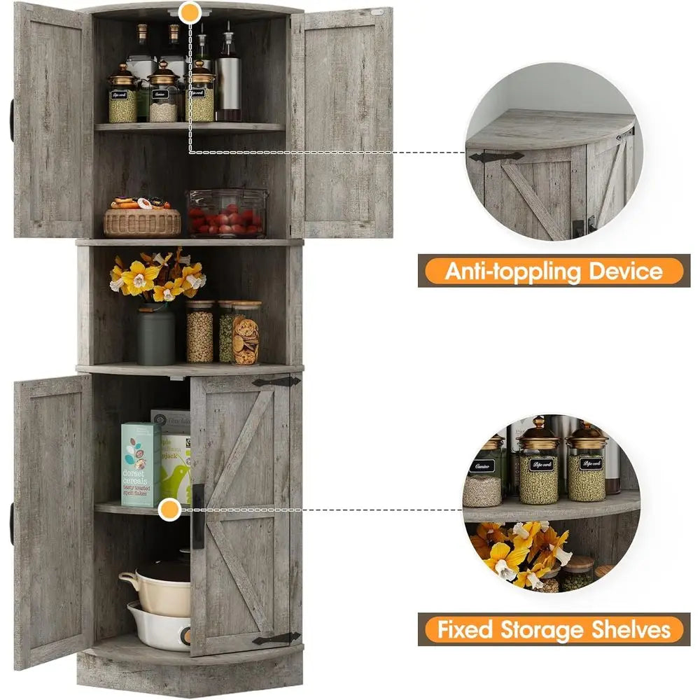 Heritage Farmhouse Storage Cabinet with Barn Doors