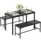 3-Piece Space-Saving Dining Table & Bench Set