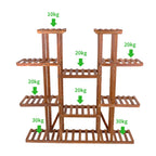 Evergrove 11-Tier Carbonized Wood Plant Display Shelf