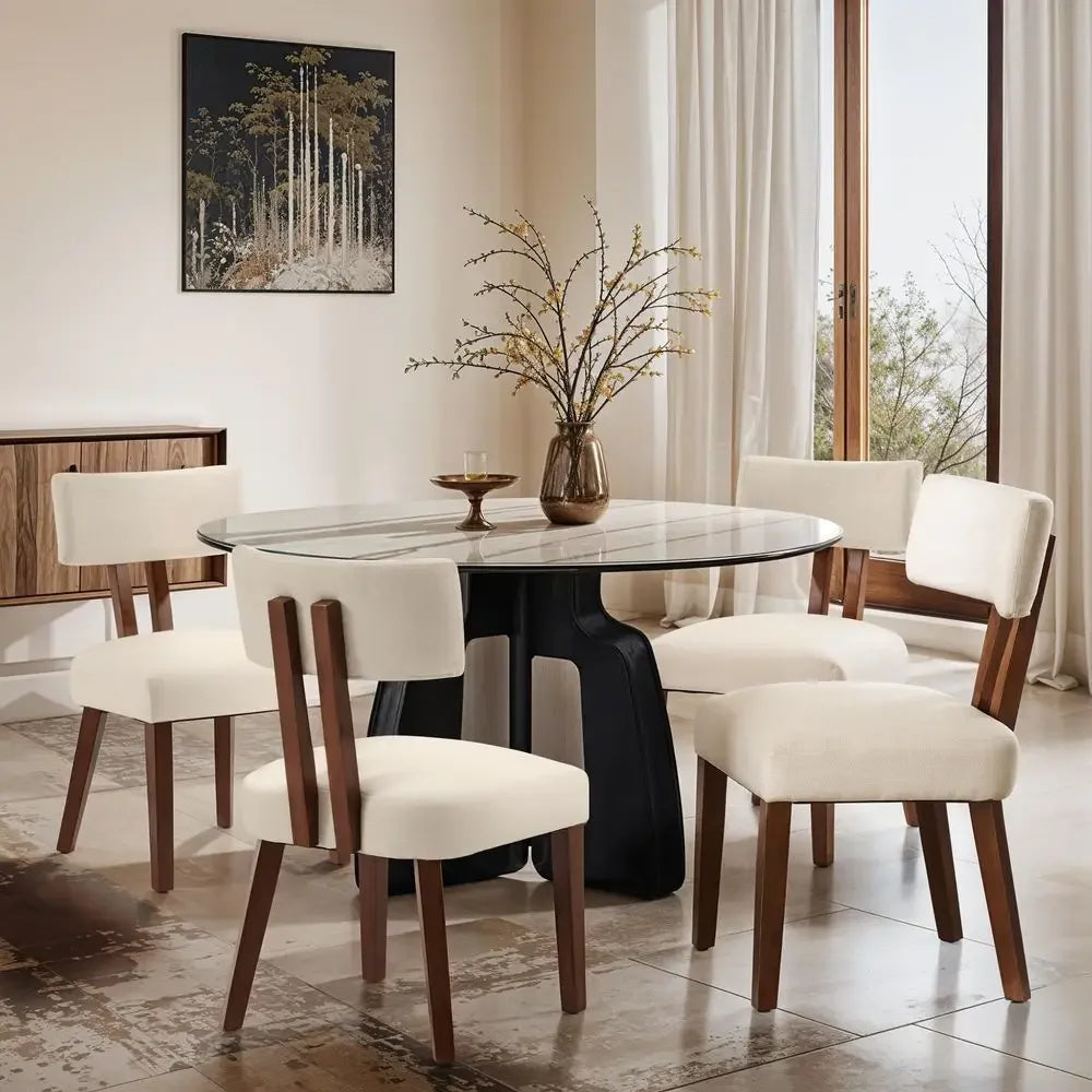 Monroe Curved Back Linen Dining Chairs