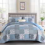 Haven Meadow Boho Floral Quilt Set – 3 Piece