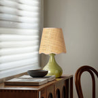 Sagewood Boho Scalloped Rattan Table Lamp