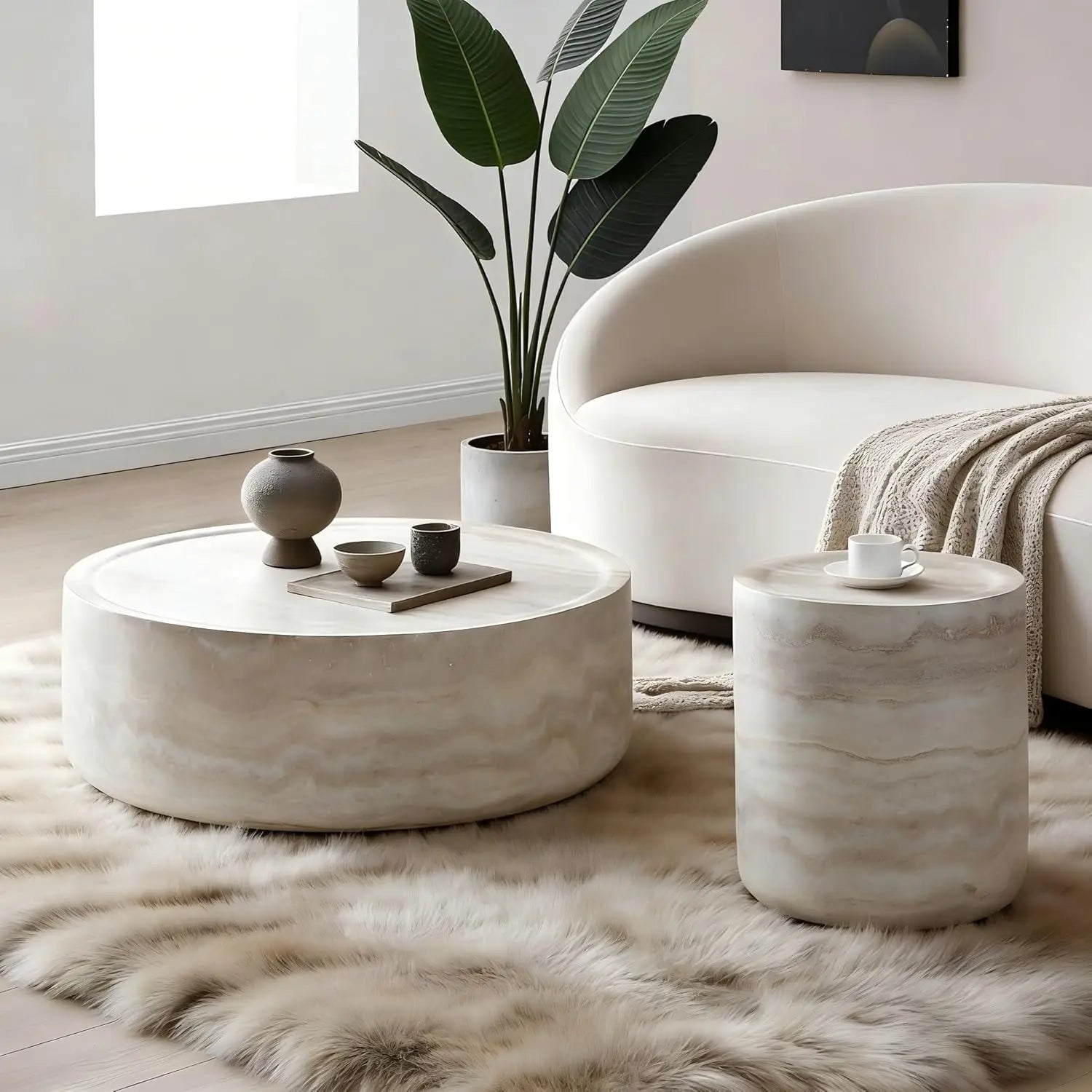Sculpted Oval Coffee Table