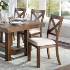 Brown & Beige Dining Set with Bench