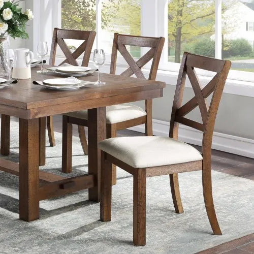 Brown & Beige Dining Set with Bench