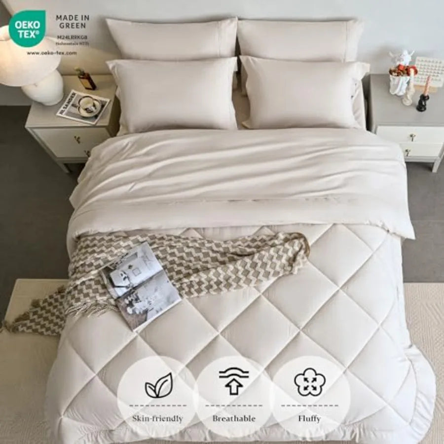 WhisperCloud 8-Piece Luxury Comforter Bed-in-a-Bag Set