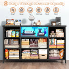 Haven Ridge LED Media Dresser with Charging Station – Fits TVs up to 55 Inches