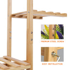 Vertical Bamboo Plant Stand – 5/6 Tier Indoor & Outdoor Display Shelf