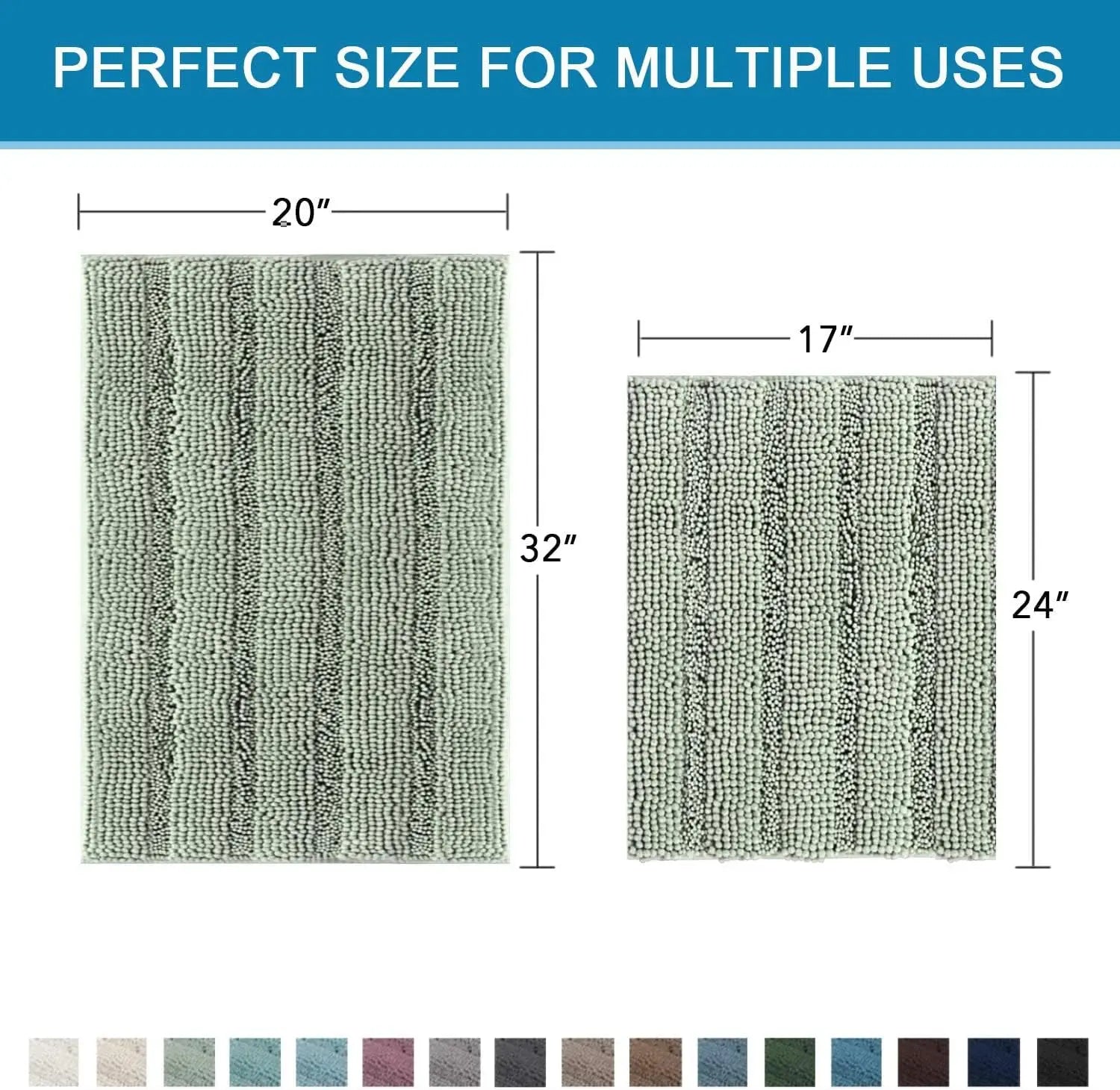 Sage Haven Chenille Bath Rug Set