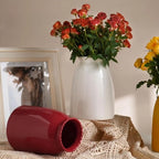 Haven Ridge Modern White Ceramic Flower Vase