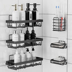 HavenHarbor 6-Piece Adhesive Shower Caddy & Bathroom Organizer Set