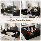 108" L Shaped Boneless Couch, Modular Sectional Sofa with Chaise, Cloud Sectional Couch with Deep Seat & Removable, Customized