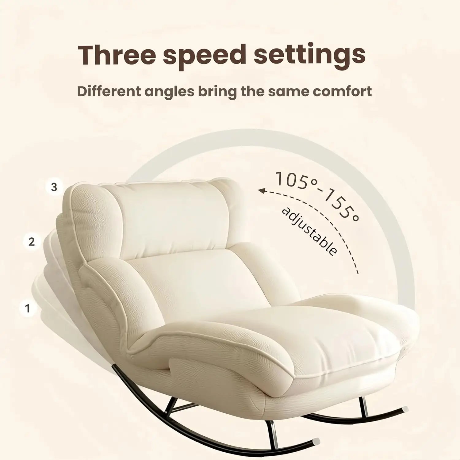 CloudNest Adjustable Oversized Rocking Lounge Chair
