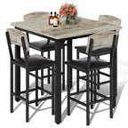 Counter Height Dining Set with Velvet Stools