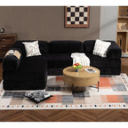 108" L Shaped Boneless Couch, Modular Sectional Sofa with Chaise, Cloud Sectional Couch with Deep Seat & Removable, Customized