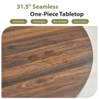 31.5" Round Dining Table for 2-4, Modern Farmhouse Kitchen Table with 2-Tier Storage Shelf, Small Wooden Circle Dining, Custom