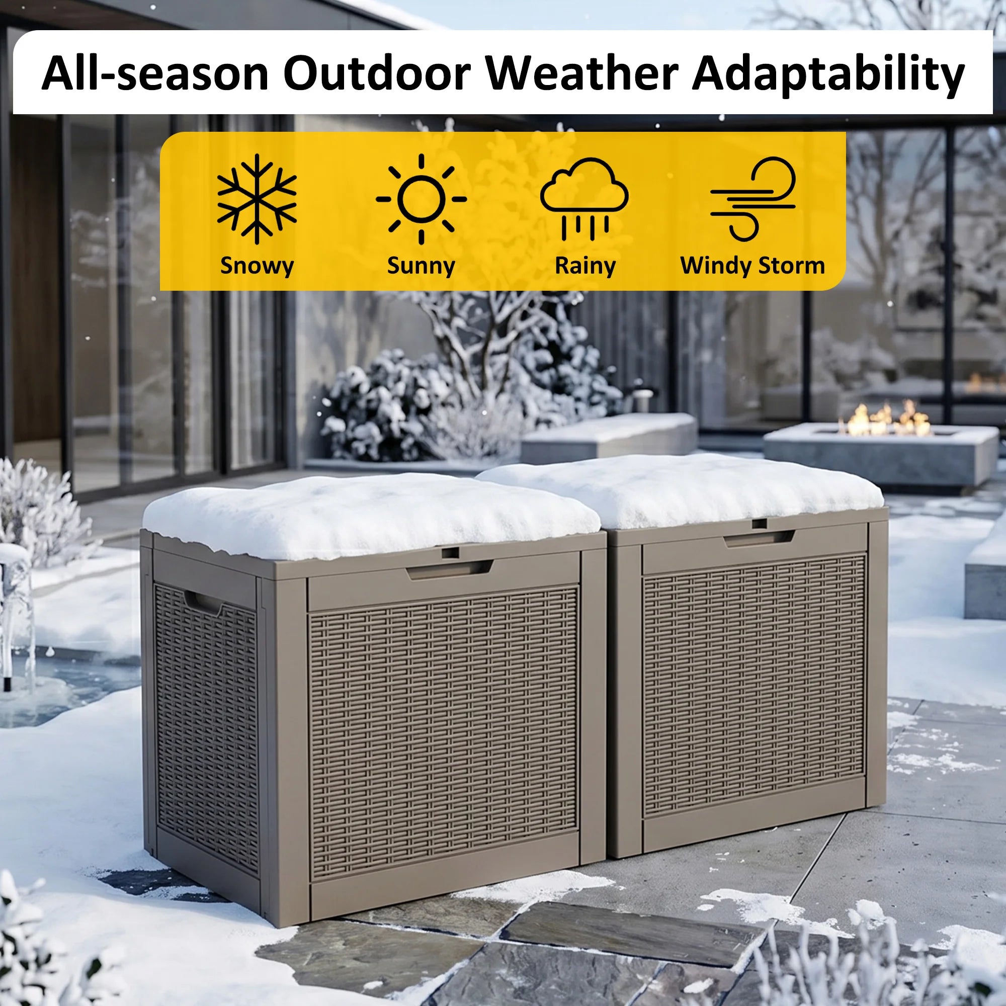 HarborWeave 30-Gallon Outdoor Resin Deck Storage Box