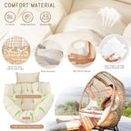 Savannah Wicker Egg Lounge Chair with Ottoman