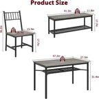 4-Piece Rectangle Dining Table for 4 Farmhouse Kitchen Table Small Dinner Table Kitchen Dinning Table for Dining Room  Apartments