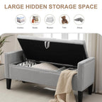 Velvet Storage Ottoman Bench, 45'' Upholstered Button Tufted End of Bed Bench, Modern Storage Bench for Bedroom,, Customized