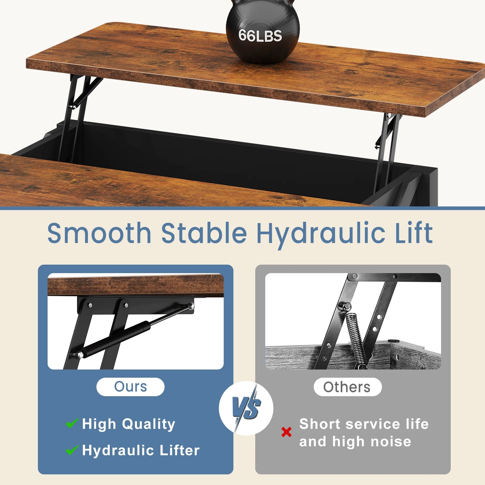 Heritage Lift-Top Coffee Table with Hidden Storage