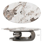 Havencrest Oval Faux Marble Coffee Table