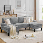 Korser U-Shaped Sectional Sofa 4 Seater Lounge Sleeper with Removable Cushions Upholstered Couches for Living Room