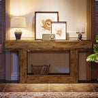 Tribesigns 160 cm Console Table, Farmhouse 2-Tier Entryway Table with U-Shaped Base, Narrow Wood Sofa Table Behind Couch Table