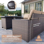 Aspen Ridge 7-Piece Wicker Patio Sectional with Fire Pit Table