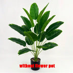 Tropical Oasis Faux Banana Palm Tree – 18 Leaf Artificial Floor Plant