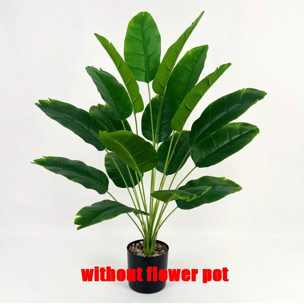 Tropical Oasis Faux Banana Palm Tree – 18 Leaf Artificial Floor Plant