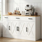 Haven Ridge Heritage Farmhouse Buffet Cabinet – 4 Door, 3 Drawer