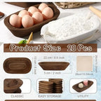 Haven Ridge Hand-Carved Wooden Dough Bowl Set – 20 Piece