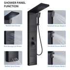 Cascade Elite LED Shower Panel Tower System with Rainfall, Waterfall & SPA Massage Jets