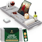 Serenity Retreat Foldable Bamboo Bath Caddy Tray