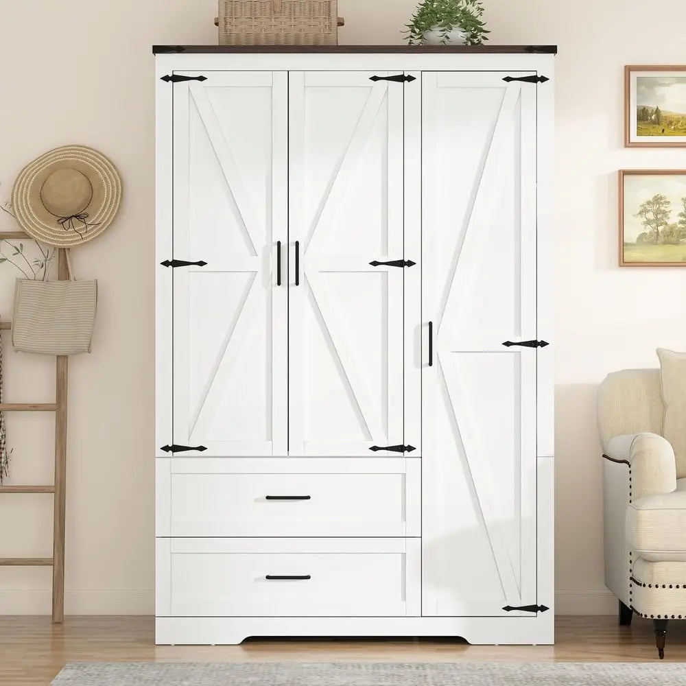 Haven Ridge Manor Wardrobe Armoire – 3 Door Storage Cabinet