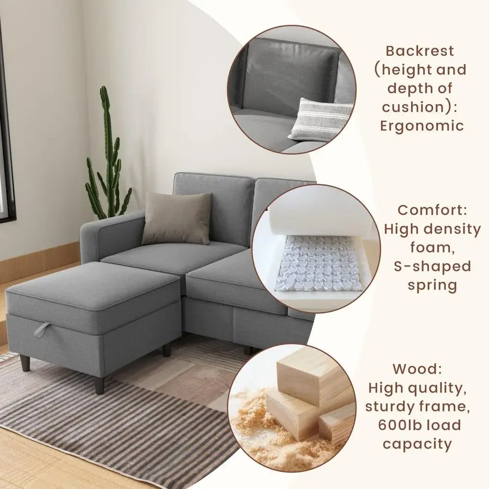 Cloudhaven Modular Sectional Sofa with Storage Bench