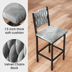 Counter Height Dining Set with Velvet Stools