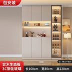 Modern Pine Sideboard Cabinet with Glass Doors