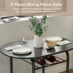 Round Dining Table & Chair Set with Wine Storage