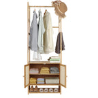 Haven Ridge Bamboo Garment Rack with Storage Cabinet