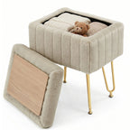 Luna Luxe Faux Fur Storage Ottoman