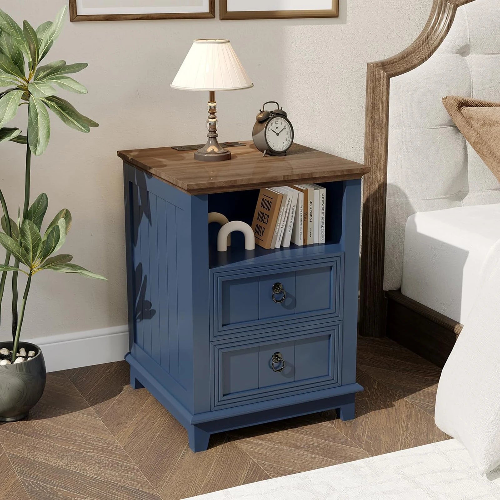 Ridgewood Farmhouse Nightstand with Charging Station
